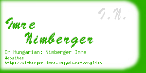 imre nimberger business card